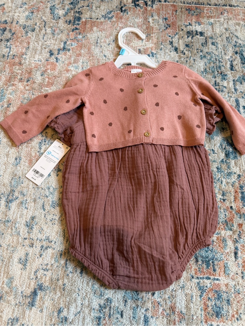 Carter's Dusty Rose Two-Piece Baby Romper Set